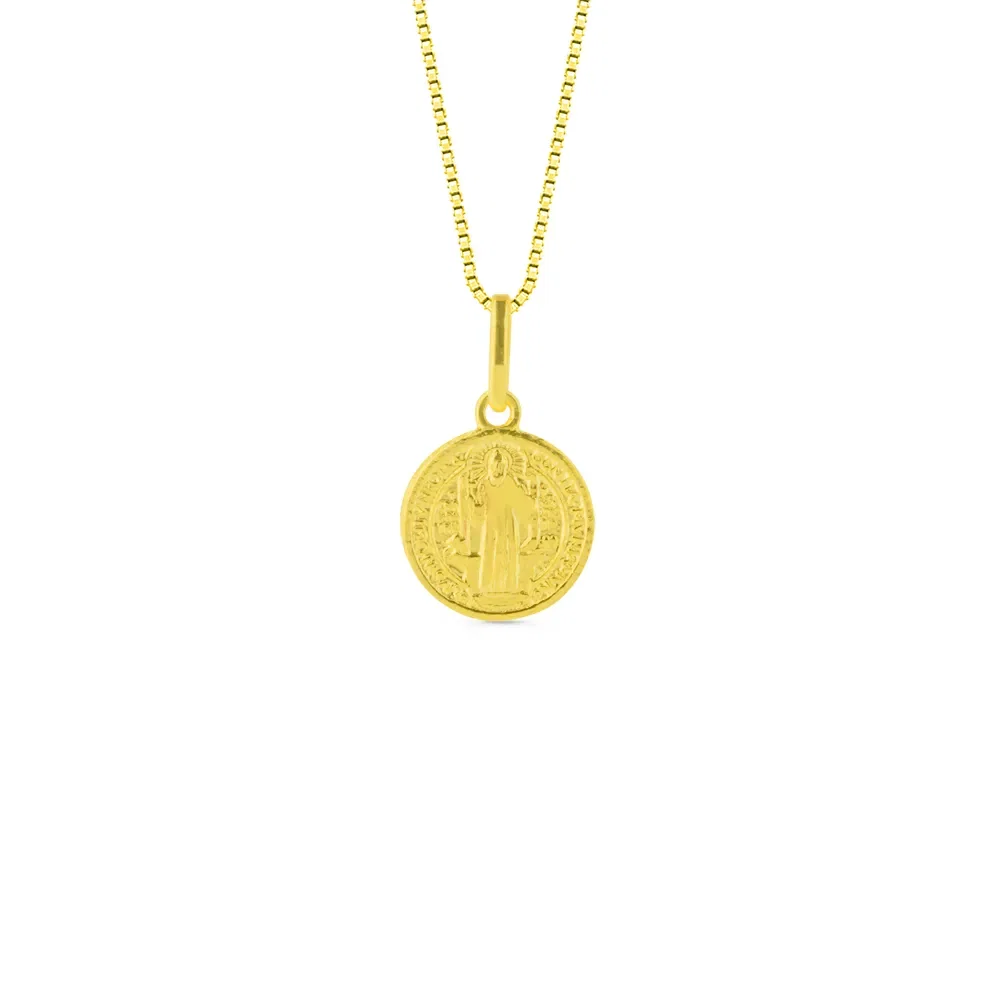 Pingente Medalha Santa Luzia em Ouro Amarelo 18k — imagem 1