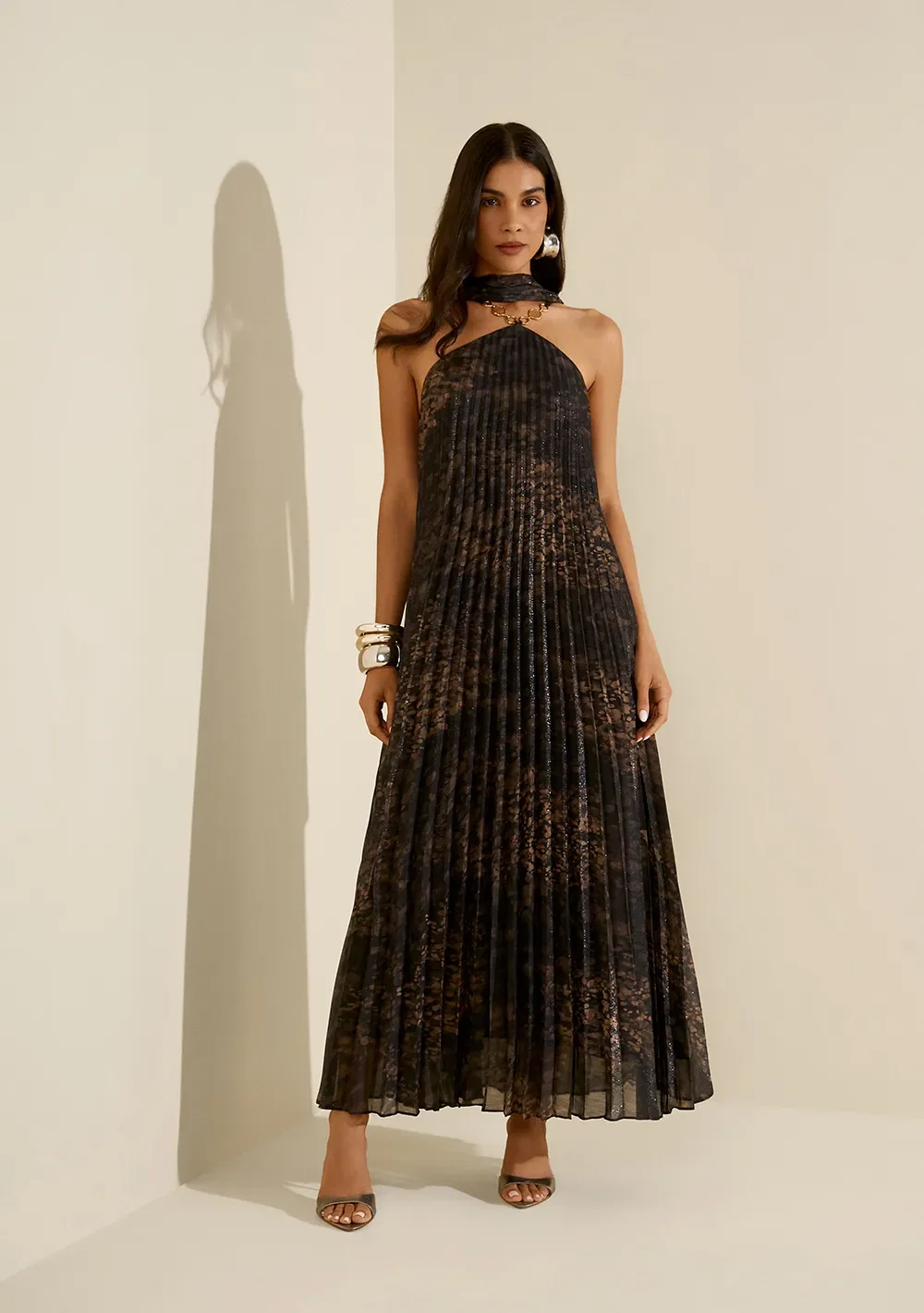 Vestido Regata Vereda Preto / bege