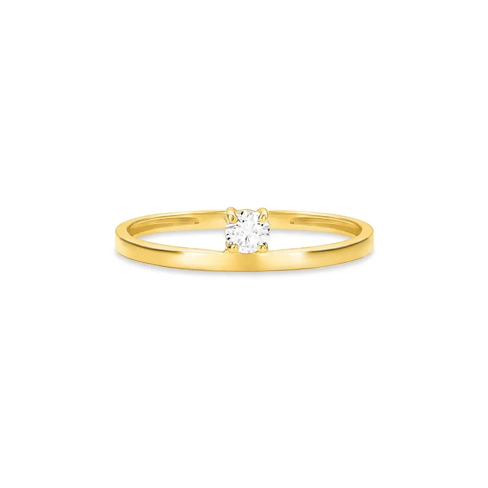 Anel Cores em Ouro Amarelo 18k com Topázio Incolor