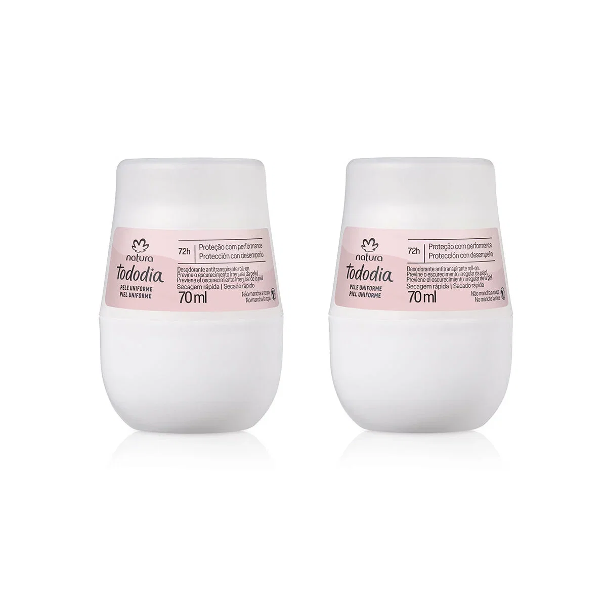 Kit Desodorante Antitranspirante Roll-on Tododia Pele Uniforme 2 un de 70 ml
