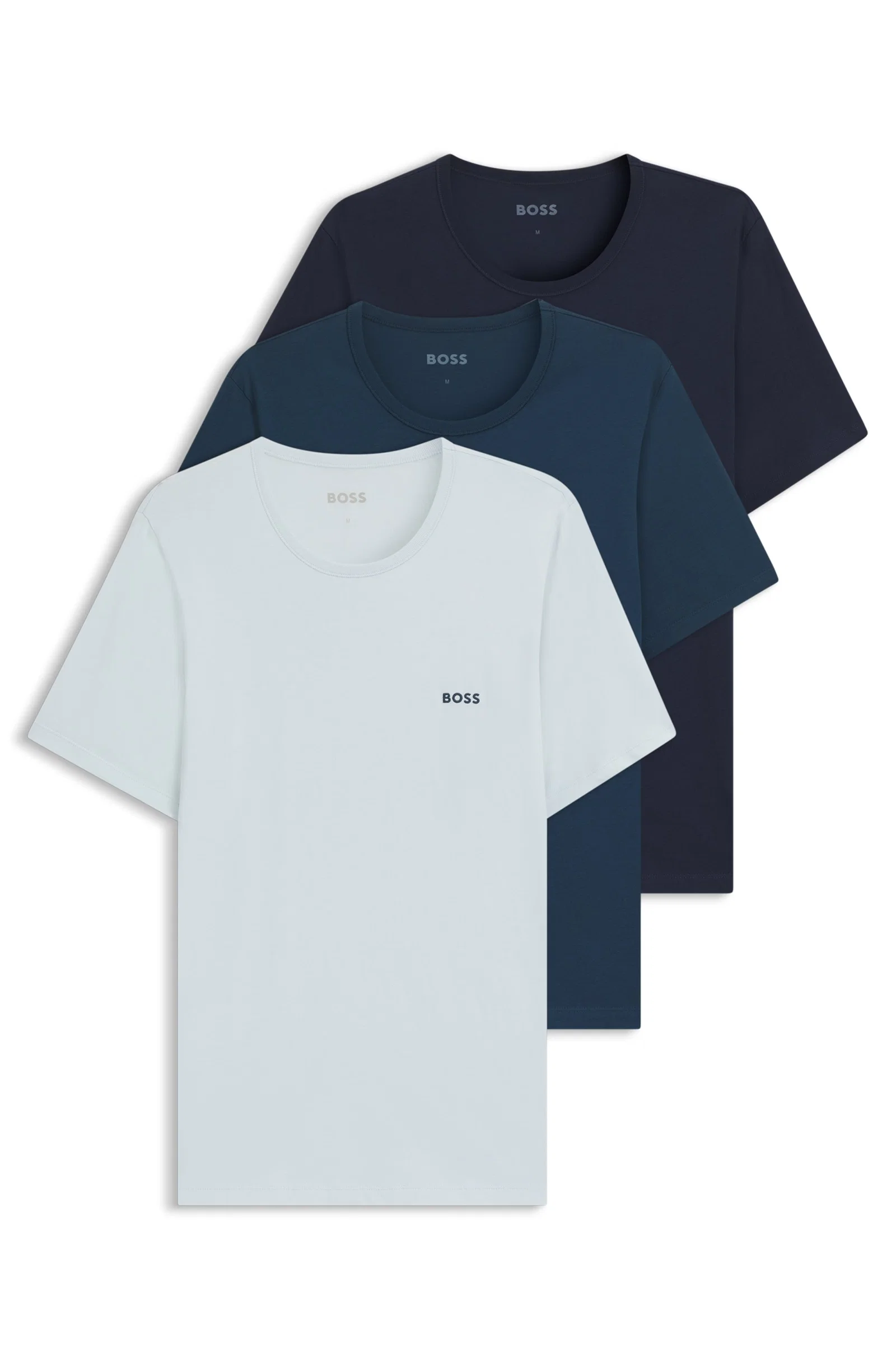 Pack De 3 Camisetas Com Logo Bordado Em Algodão