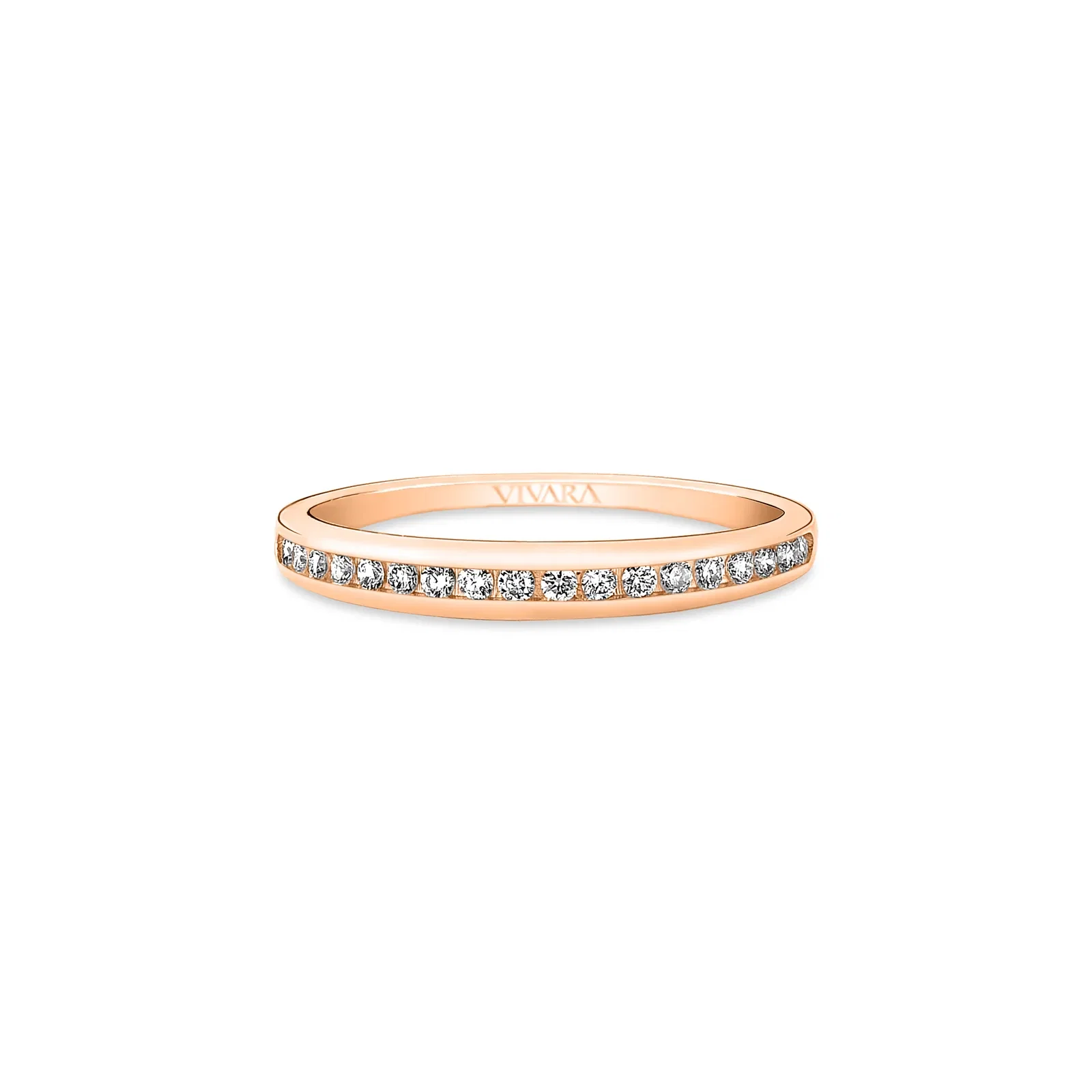 Meia Aliança Jazz em Ouro Rosé 18k e Diamantes 0,18 ct