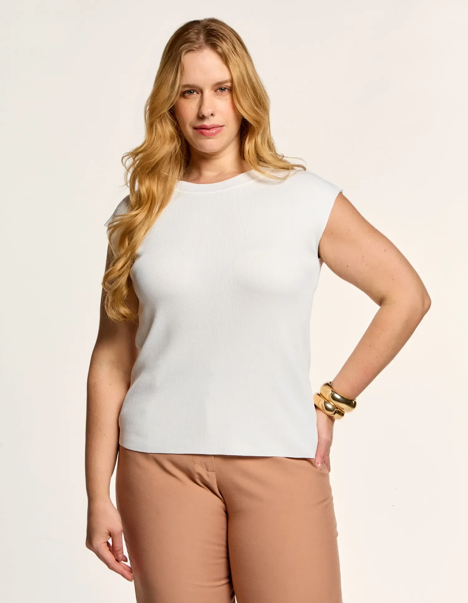 Blusa Tricot Ampla - Branco