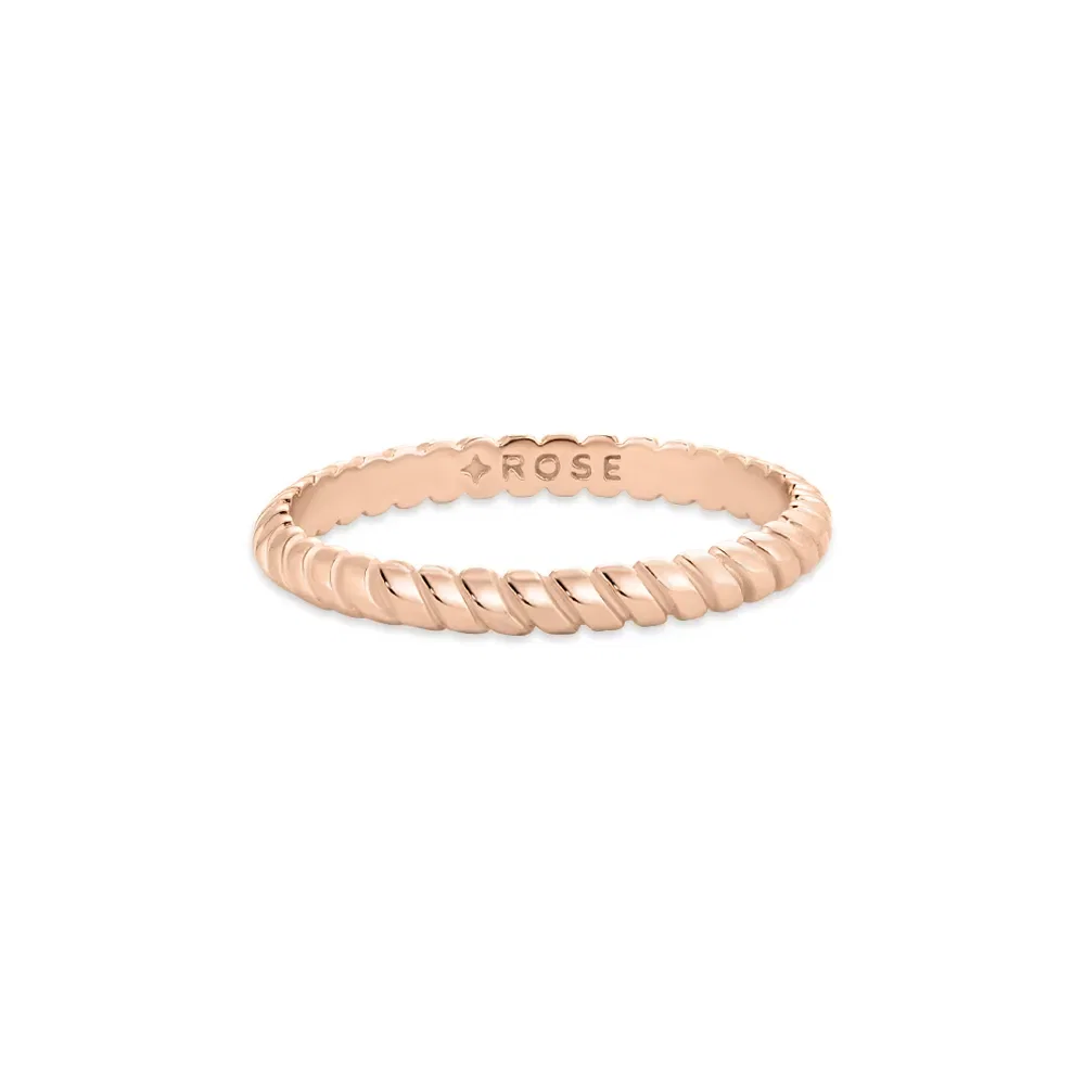 Anel Life Textura em Liga Rosé com Banho de Ouro Rosé 18k — imagem 1