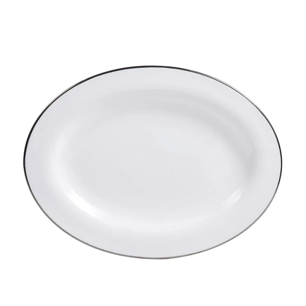 Travessa Silver em Porcelana 23,5x31,5cm Strauss Branca