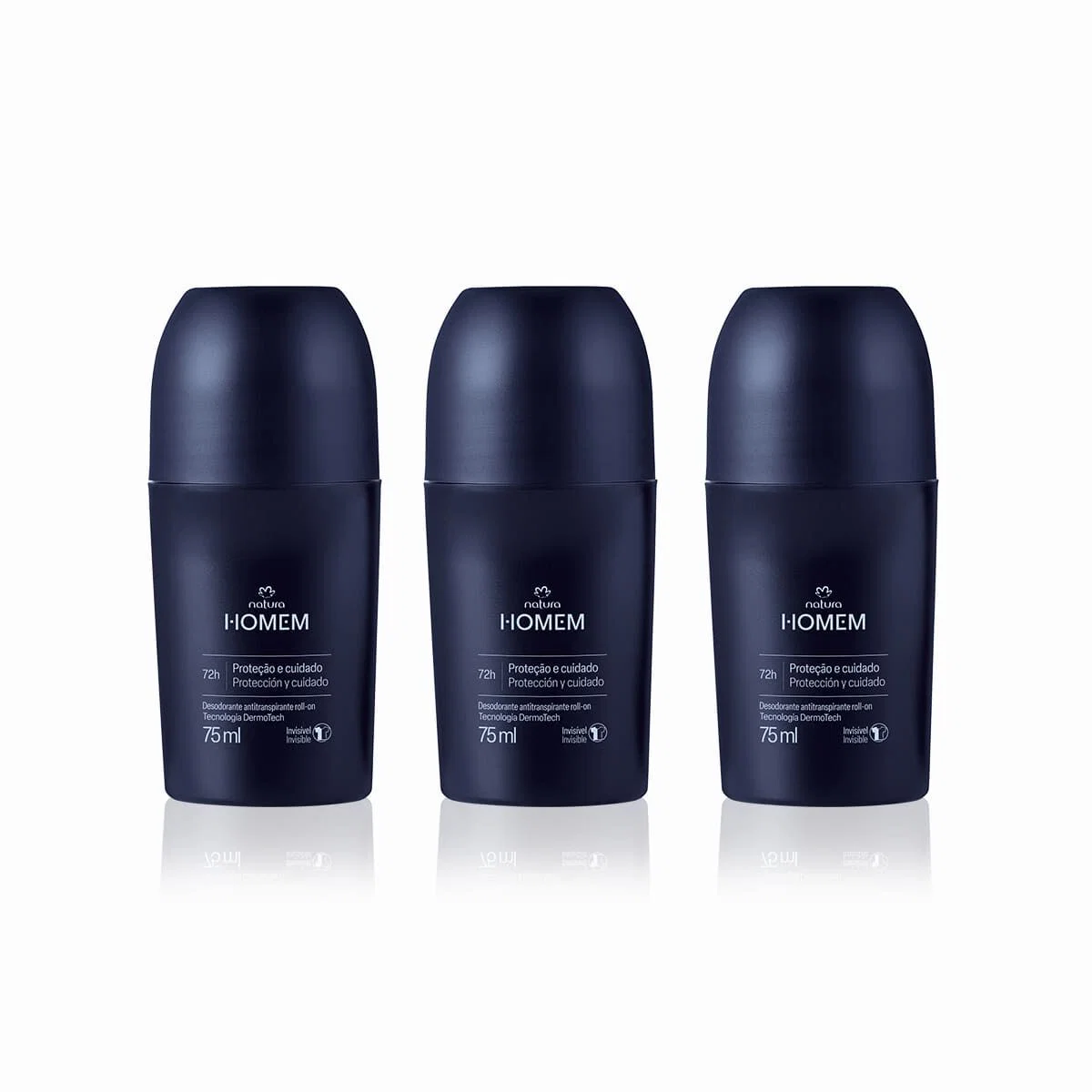 Kit Desodorante Antitranspirante Roll-On Natura Homem Clássico (3 unidades)