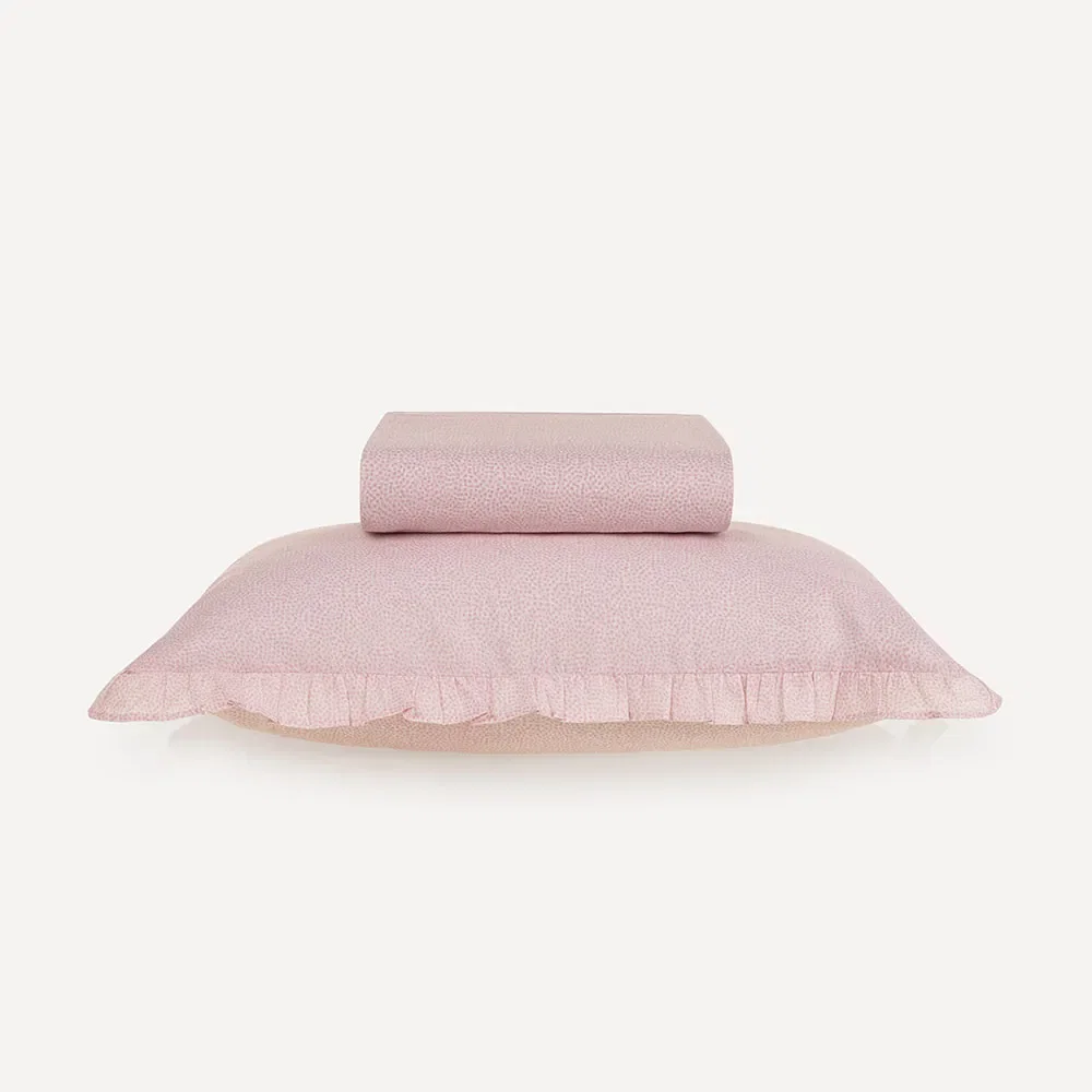 Lençol de Elástico Infantil Solteiro e Fronha Viena Rosé