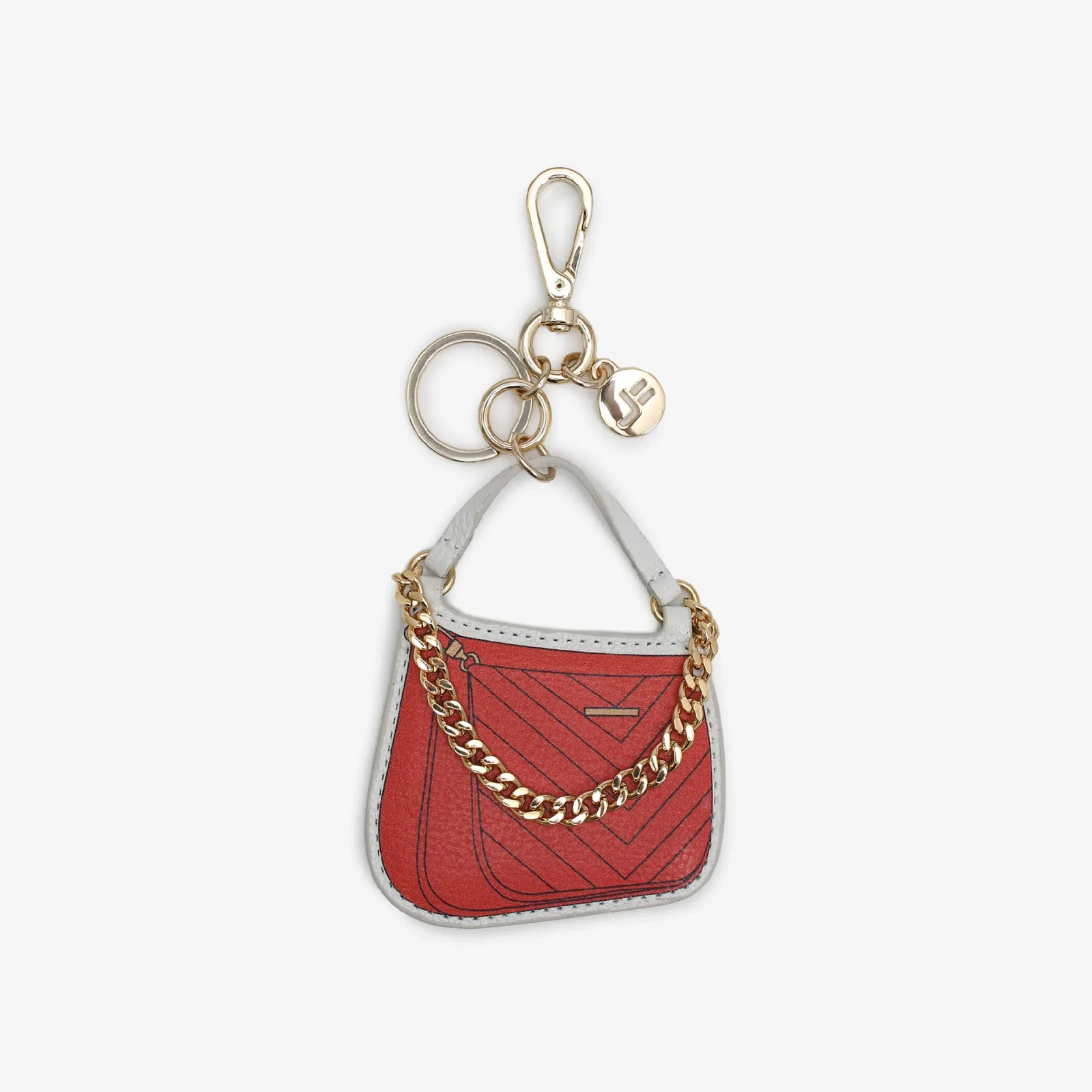 Bag Charm Bolsa Infinita Vermelho Couro