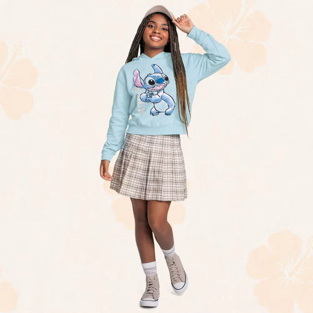 Blusão com capuz em moletom Lilo & Stitch
