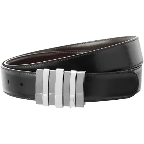 Cinto Montblanc Masculino Couro Preto e Marrom - 103427 — imagem 1