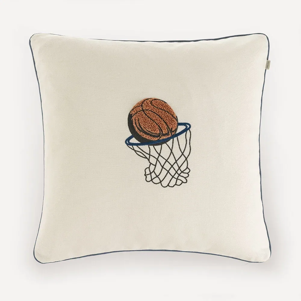 Almofada Infantil 45cm x 45cm 100% Algodão Basquete