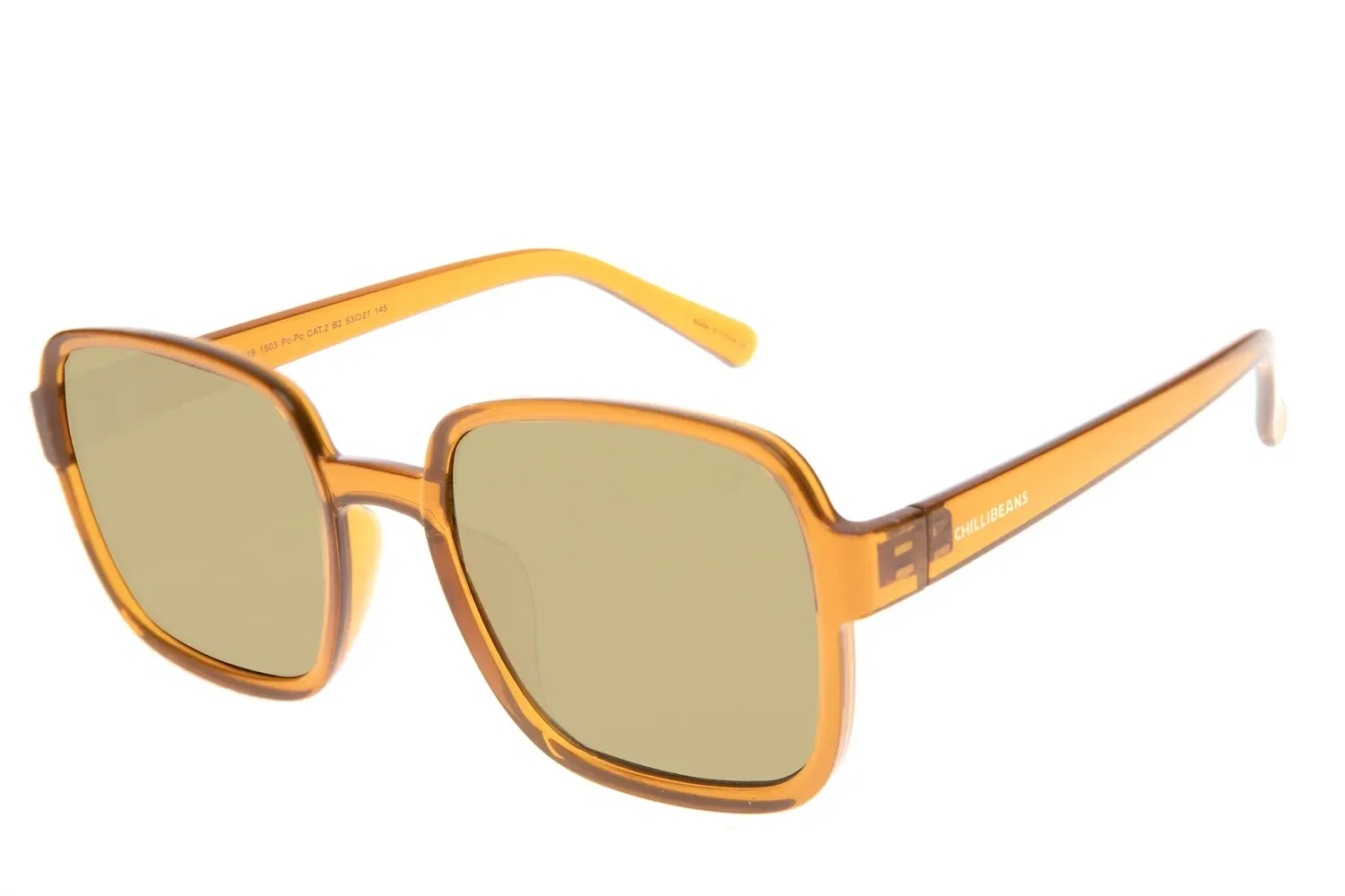 Óculos de Sol Feminino Chilli Beans Fashion Quadrado Caramelo