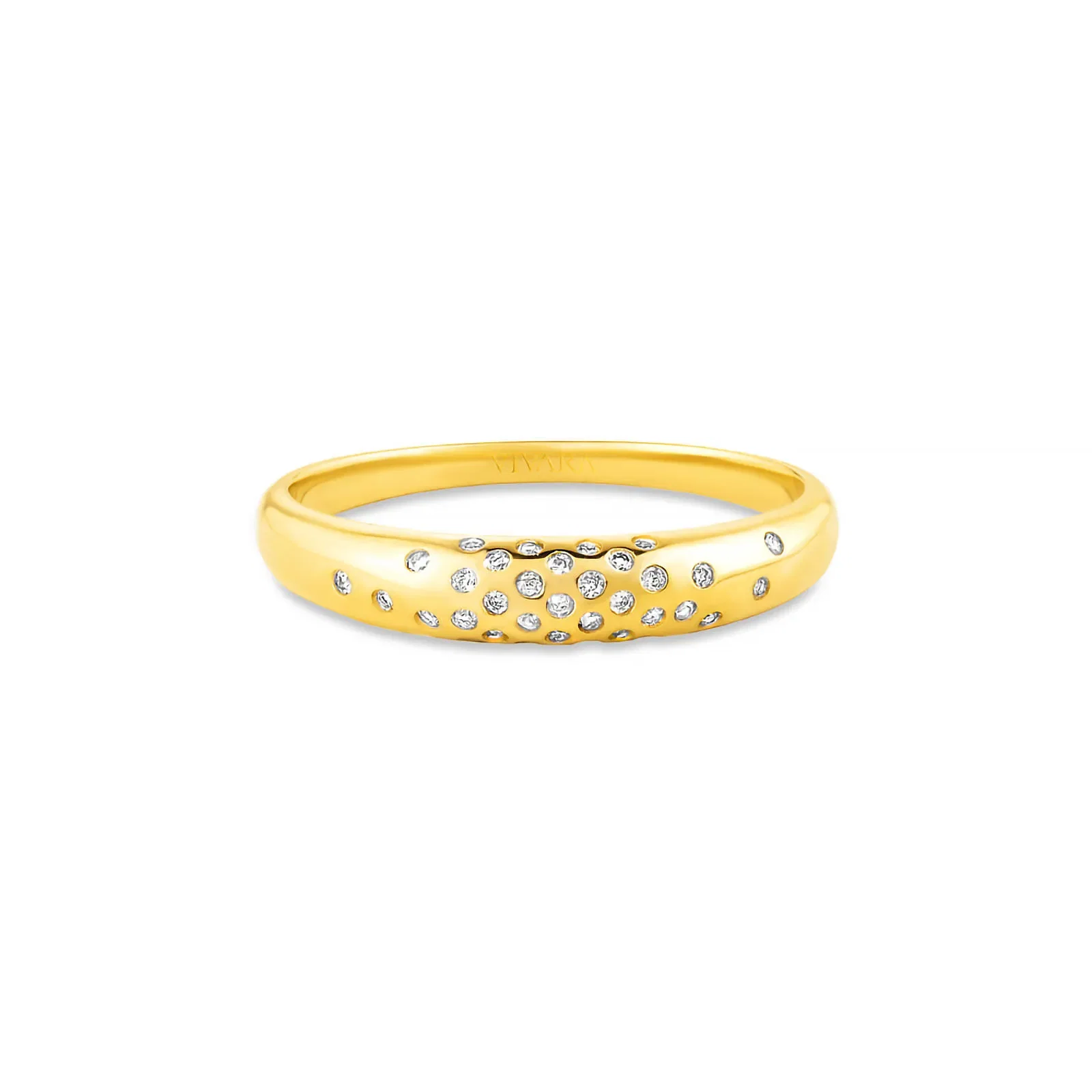 Anel Celeste em Ouro Amarelo 18k com Diamantes 0,11 ct — imagem 1