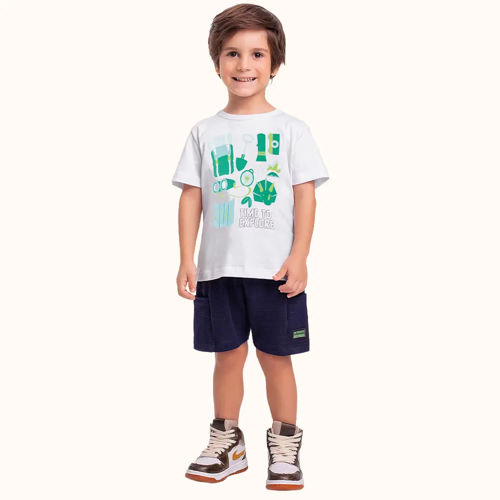 Camiseta em meia malha explorador