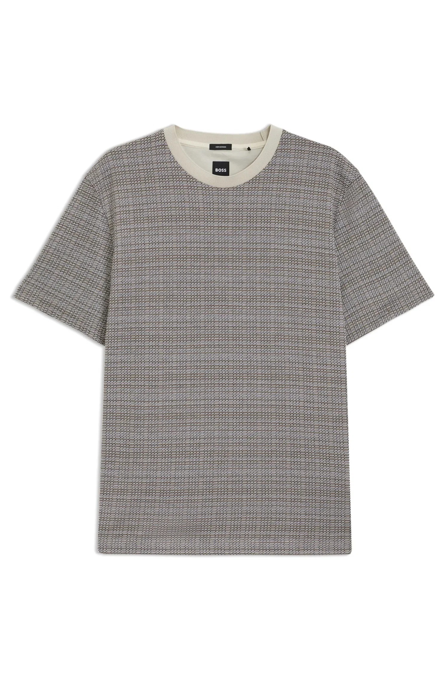 Camiseta Em Algodão Mercerizado Com Padrão Em Grelha — imagem 1