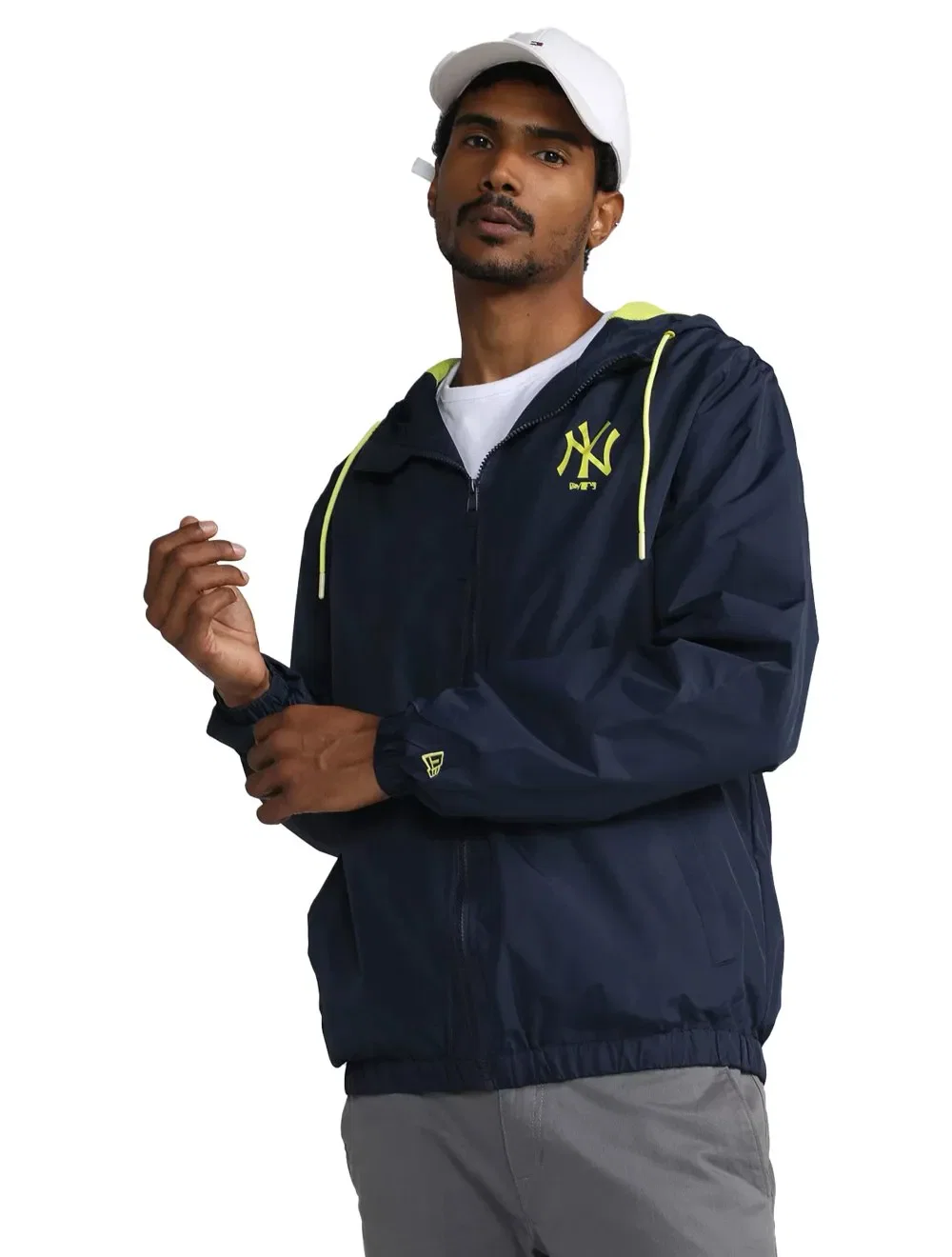 Jaqueta New Era Masculina Hoodie NY Yankees Amarela / Azul Marinho — imagem 1