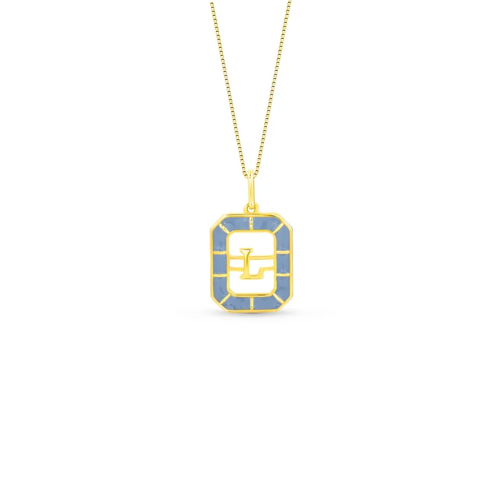Pingente Alfabeto Letra L em Ouro Amarelo 18k com Esmalte, 14mm — imagem 1