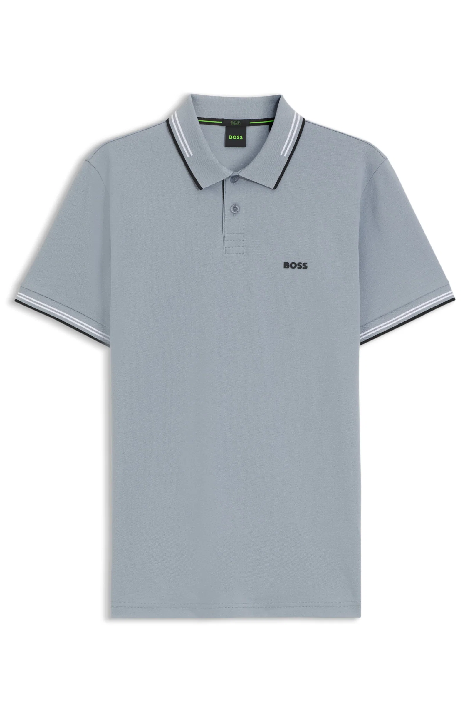 Polo Slim Fit Em Algodão Elástico Com Logo — imagem 1