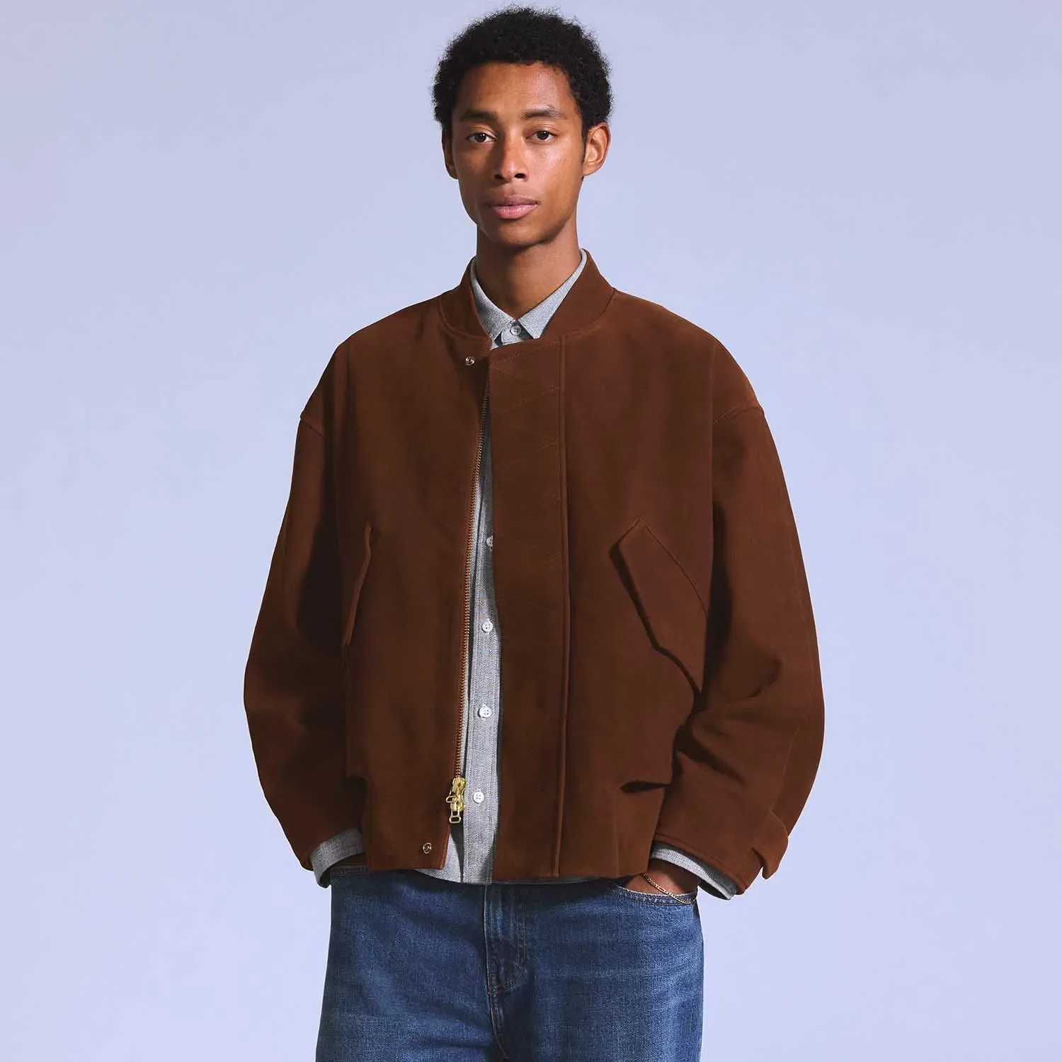 Casaco Levi's® Blue Tab Suede Bomber Marrom