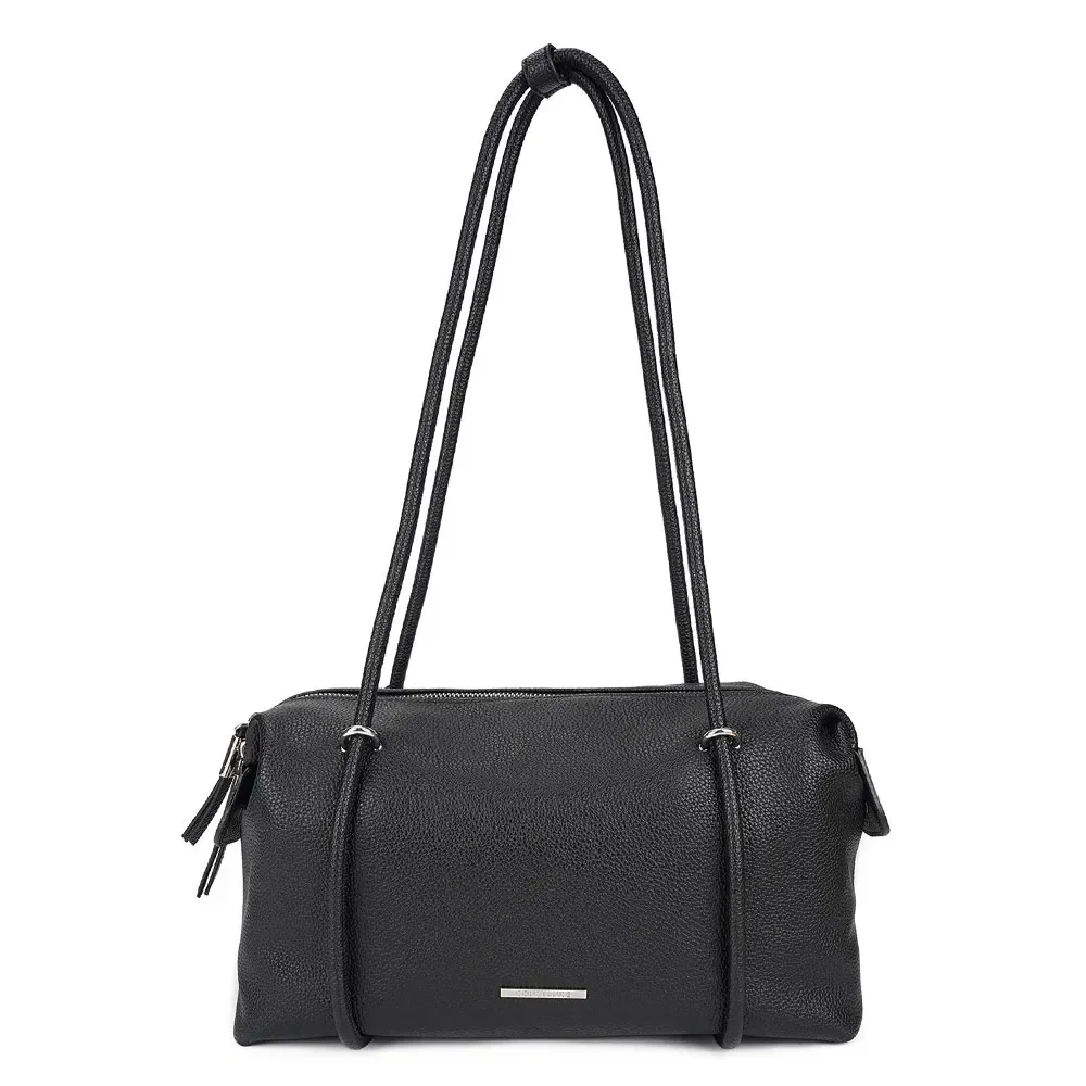 Bolsa Baguete Anel Metálico Preta