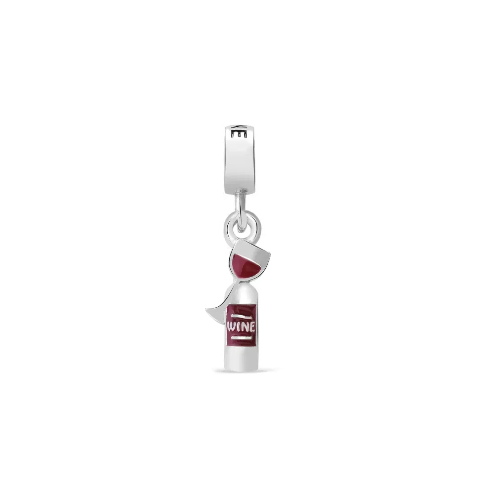 Pingente Life Drink Wine em Prata 925 com Esmalte — imagem 1
