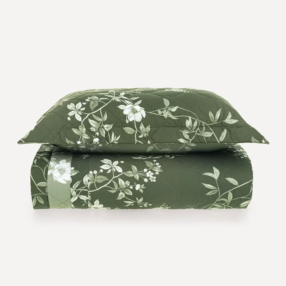 Colcha com Porta-travesseiro 100% Algodão Marcella