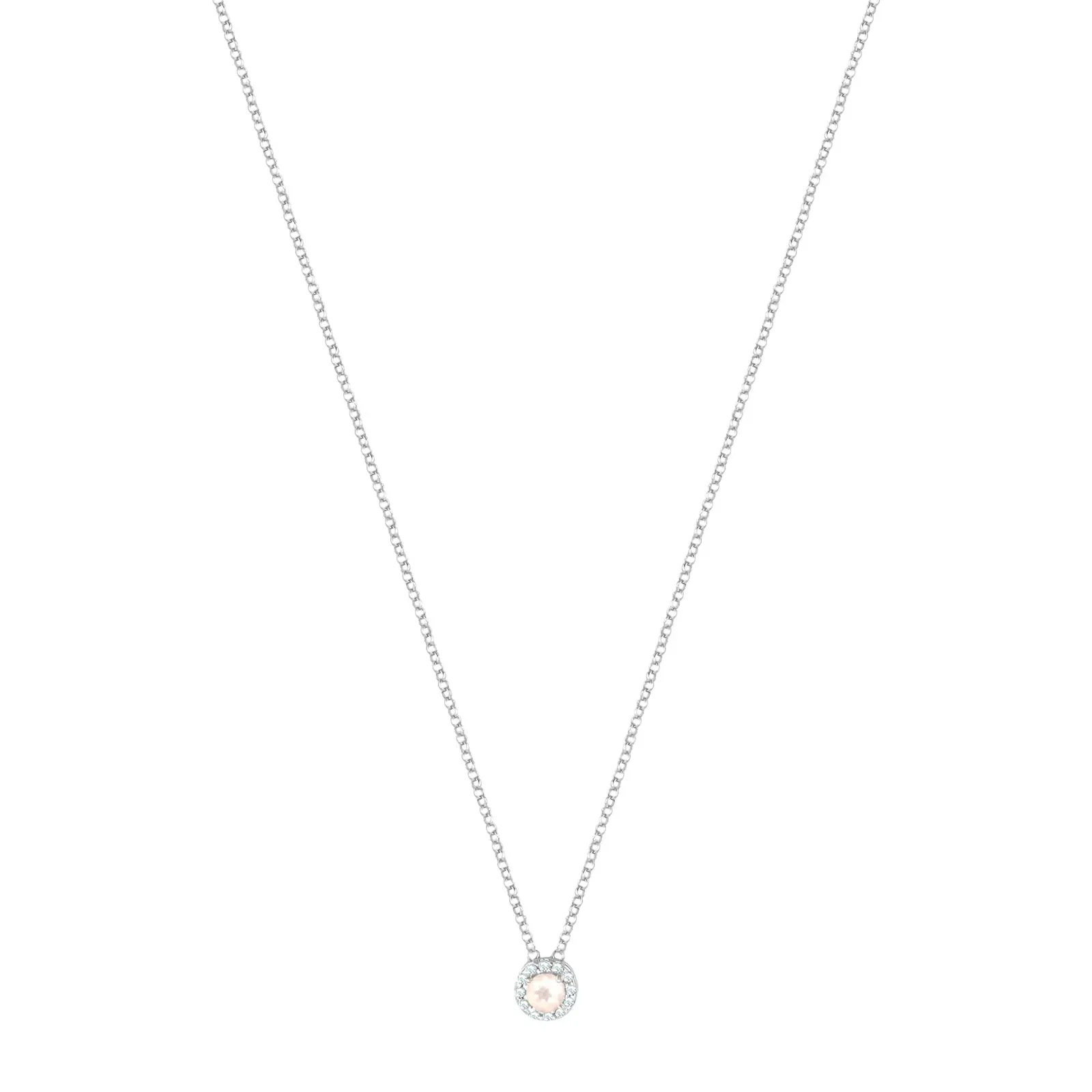 Colar Life Encanto em Prata 925 com Calcedônia Rosa e Cristais — imagem 1