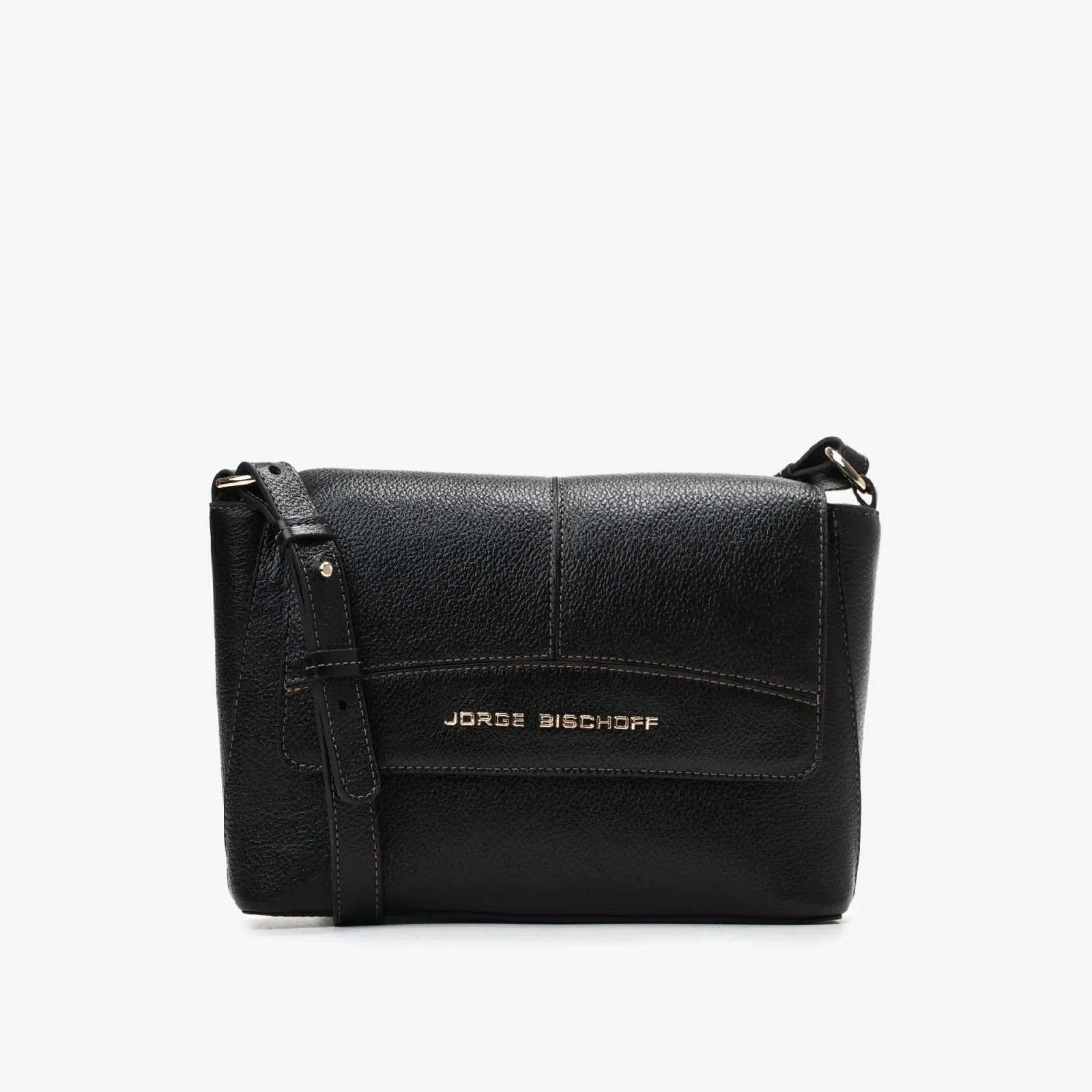 Bolsa Transversal Preto Couro
