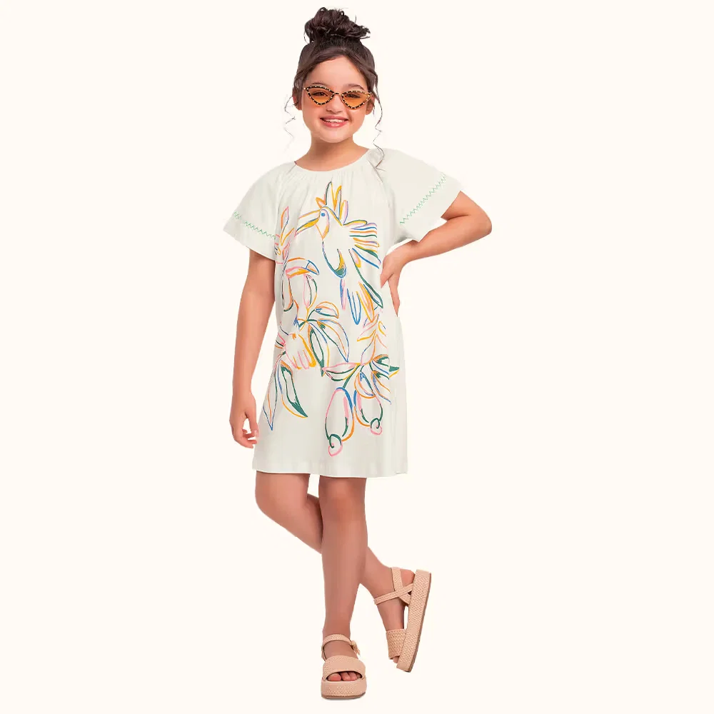 Vestido em cotton leve com bordado — imagem 1