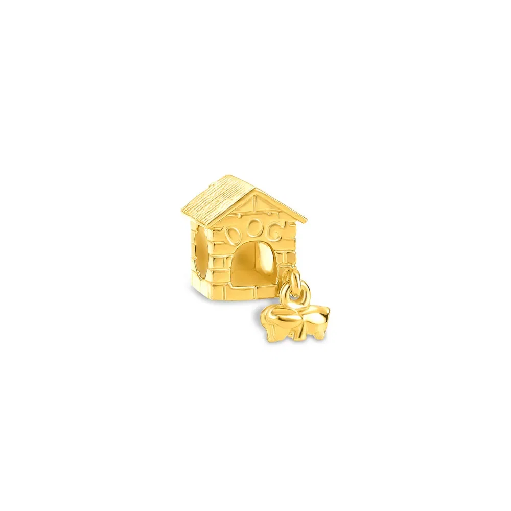 Separador Life Casinha de Cachorro em Prata 925 com Banho de Ouro Amarelo 18k — imagem 1