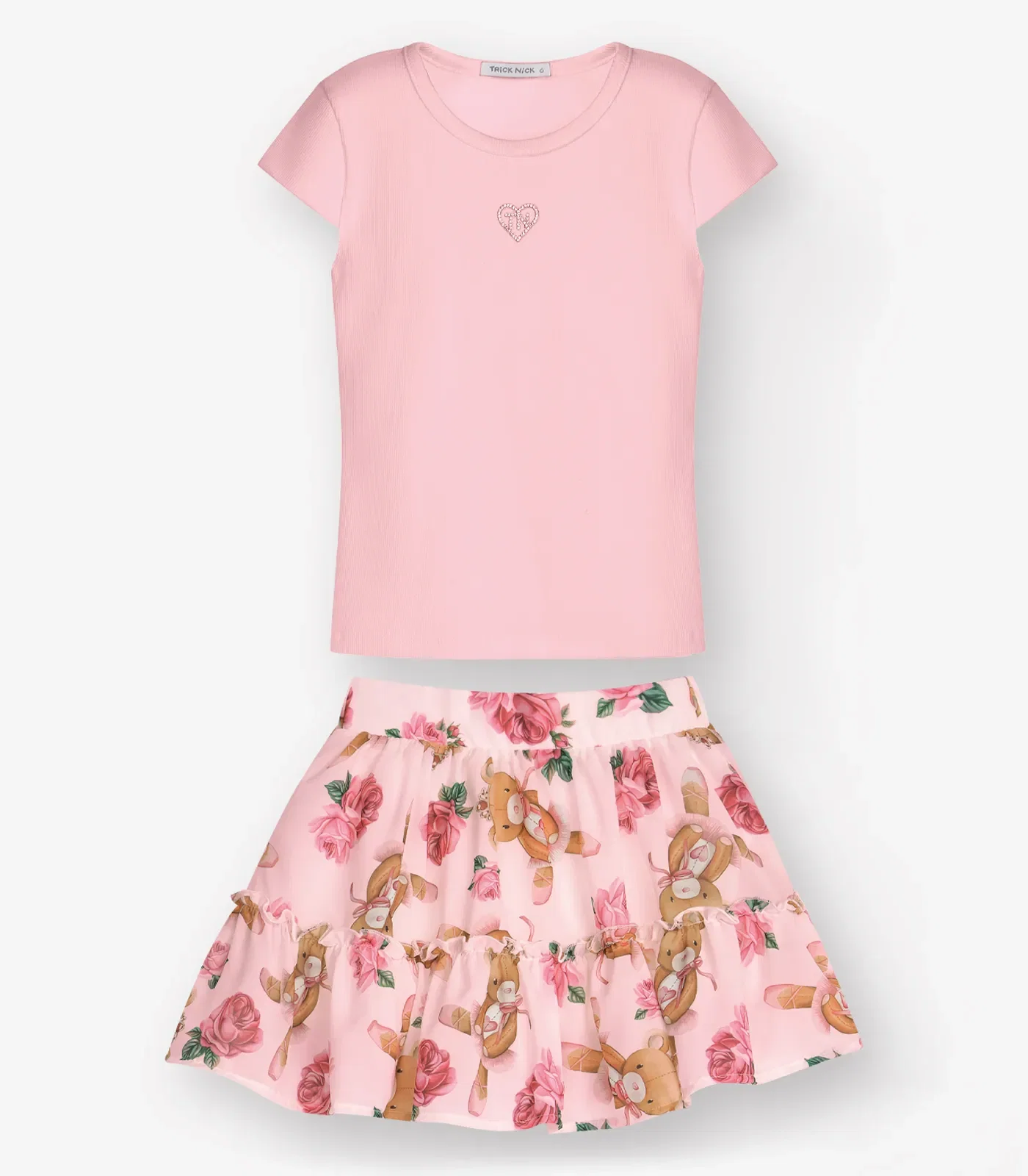 Conjunto Blusa com Saia Menina Trick Nick Rosa