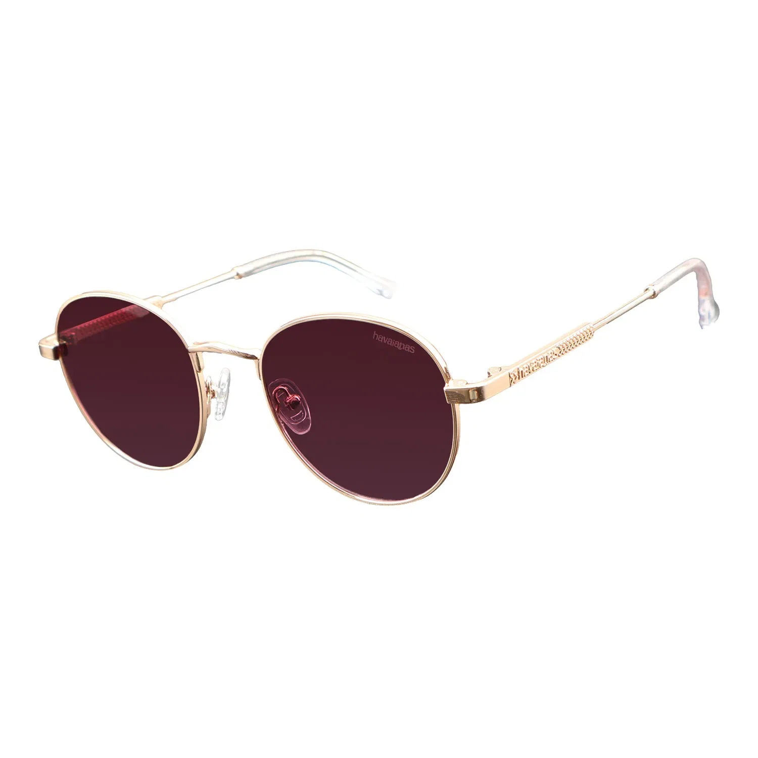 Óculos de Sol Feminino Havaianas Redondo Casual Degradê Dourado — imagem 1