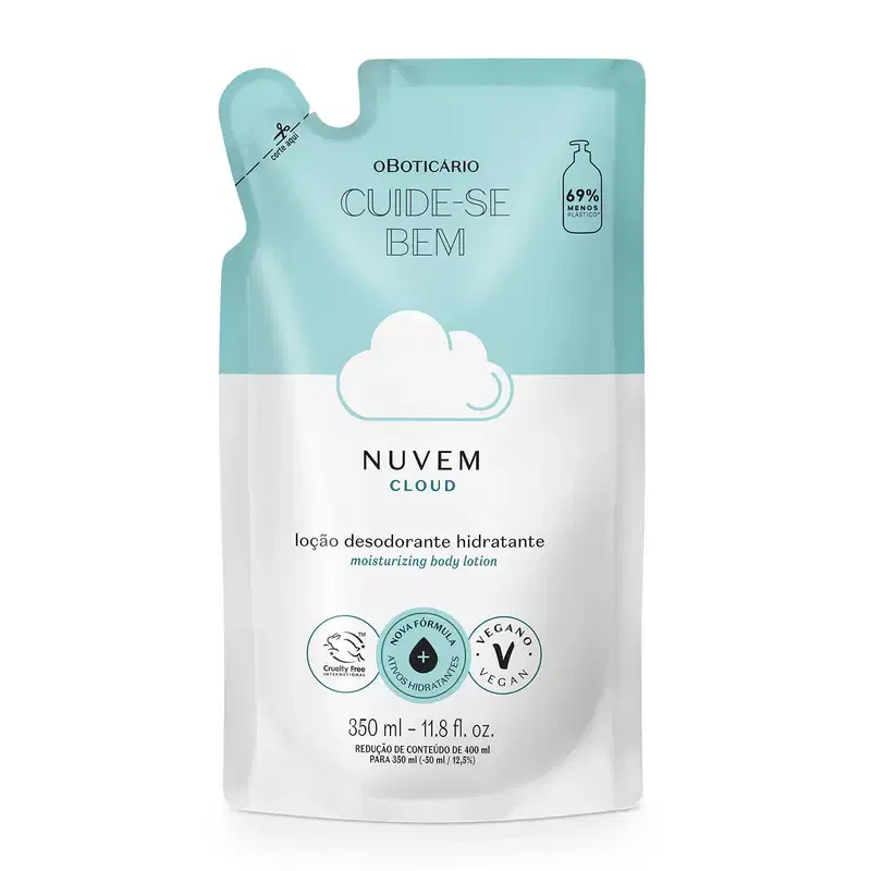 Refil Loção Desodorante Hidratante Cuide-se bem Nuvem 350ml