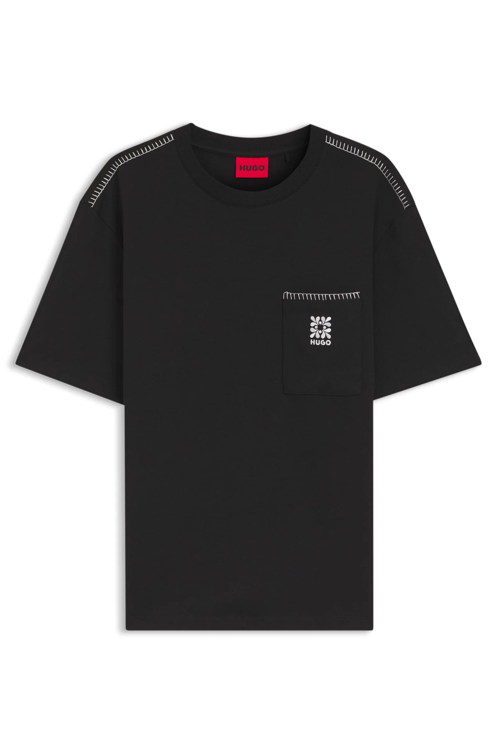 Camiseta De Algodão Jersey Com Logo Bordado