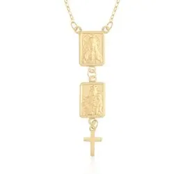 Escapulário Medalhas Família Sagrada em Ouro Amarelo 18k, 45cm — imagem 1