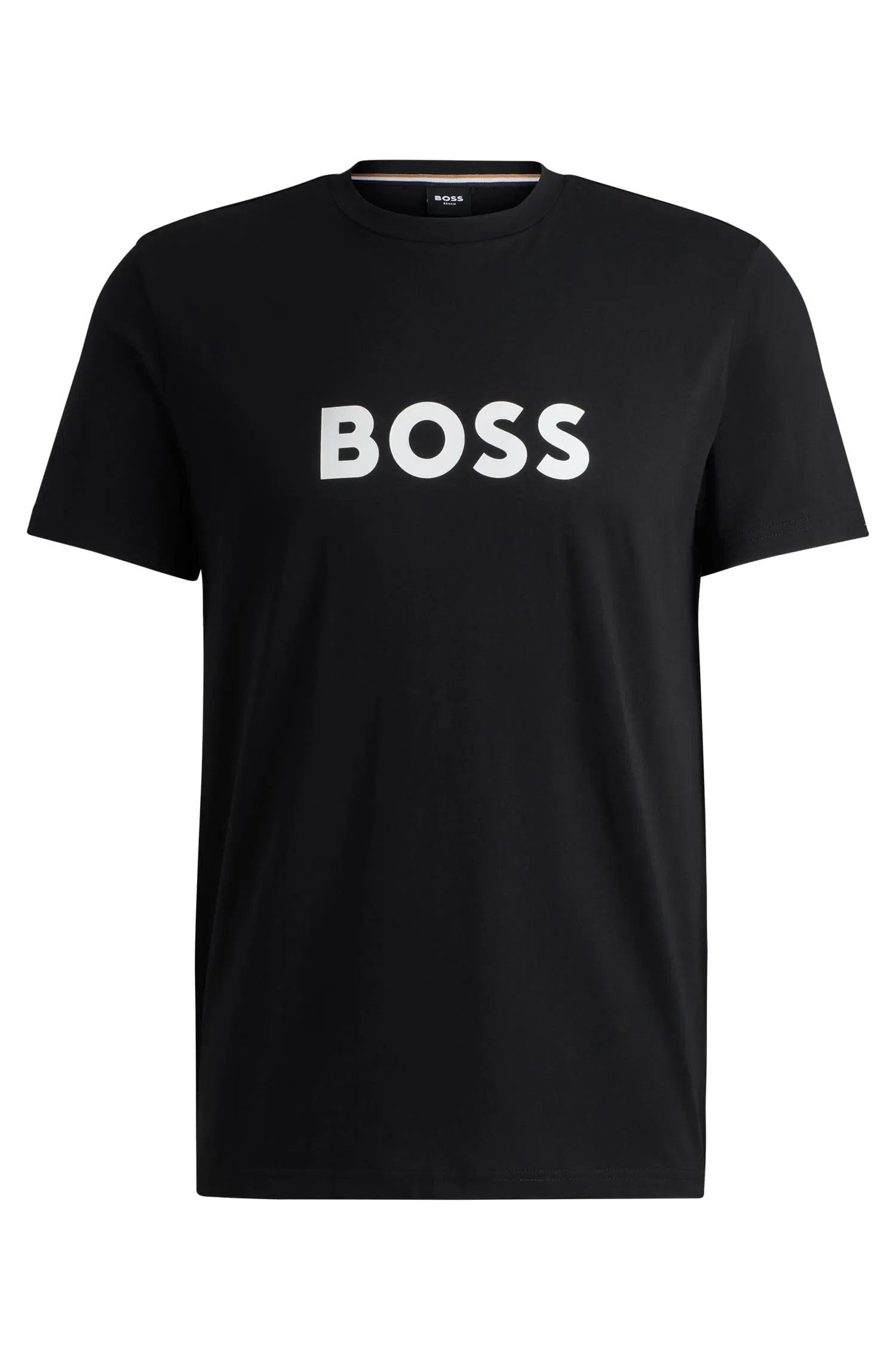 Camiseta De Algodão Orgânico Com Logo De Contraste