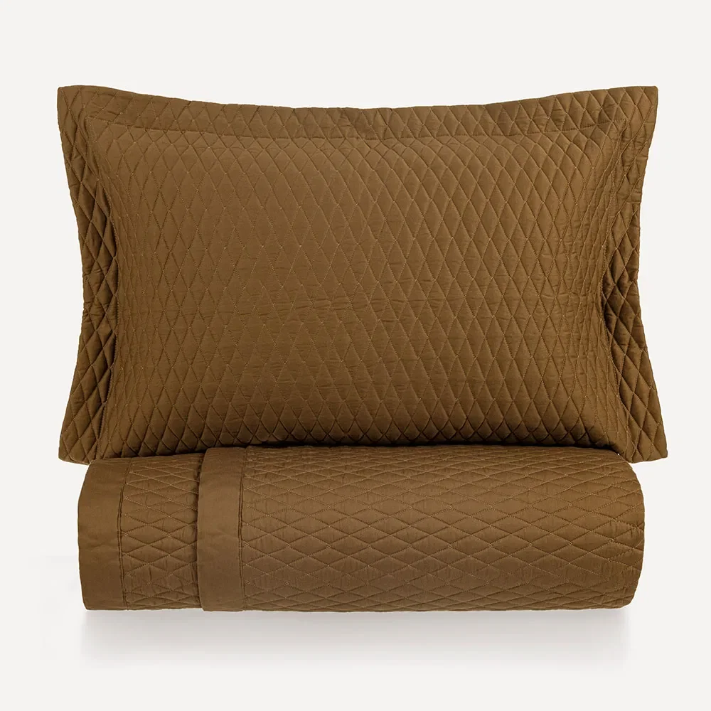 Colcha Queen com Porta-travesseiro 100% Algodão Dallas Bronze — imagem 1