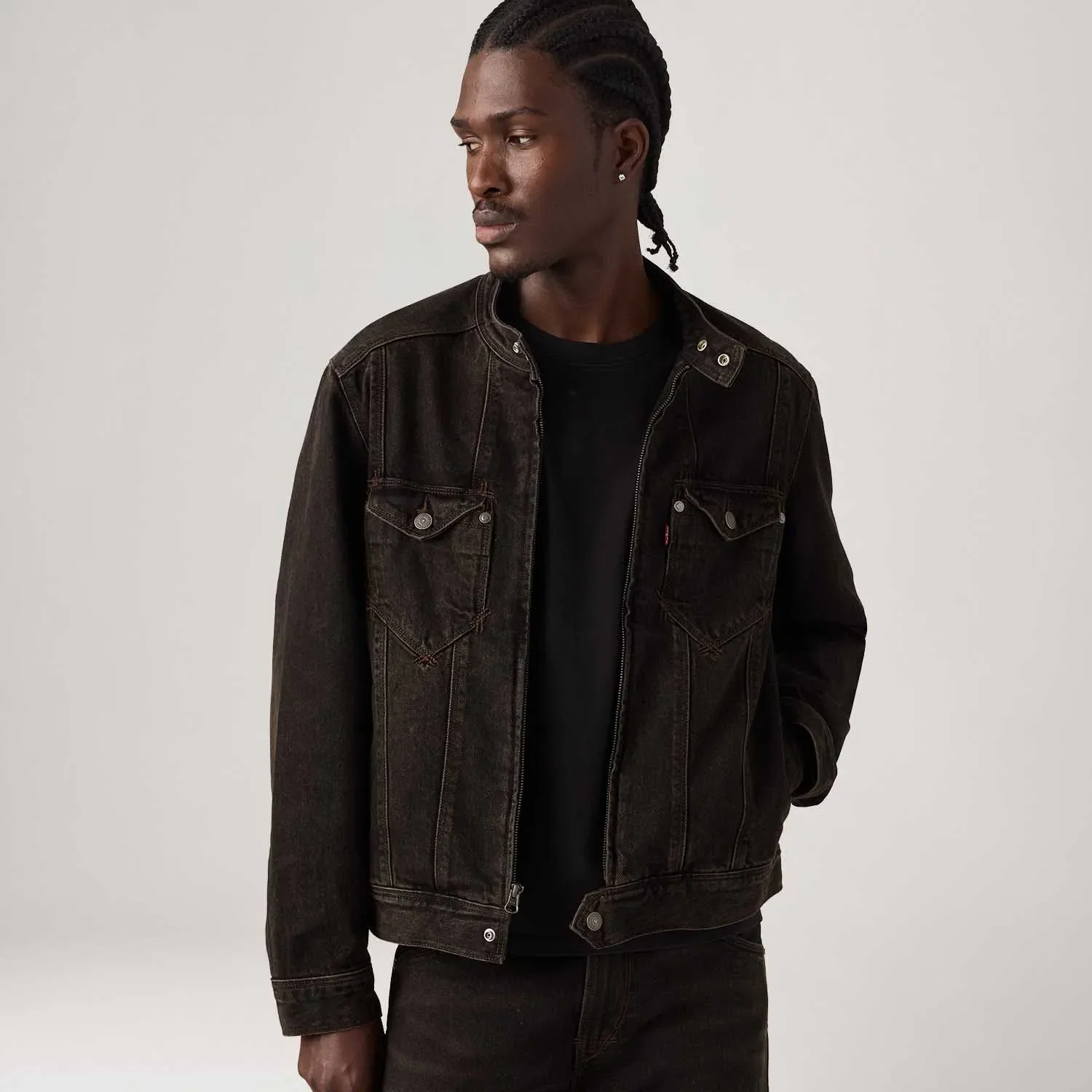 Jaqueta Jeans Levi's® Twisted Moto Lavagem Escura