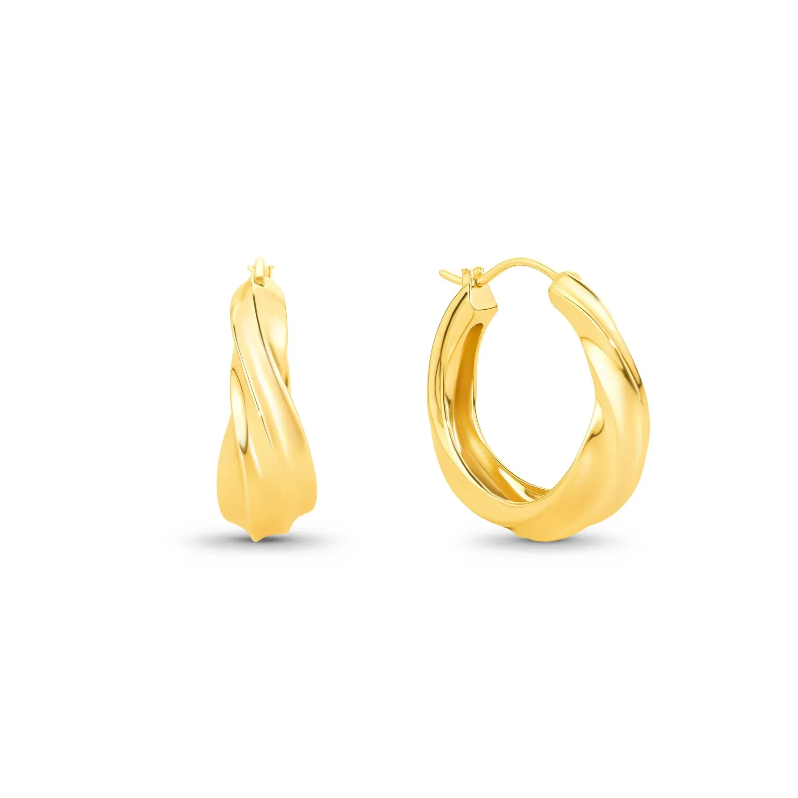 Argola Life Torcida em Prata 925 com Banho de Ouro Amarelo 18k, 20,4mm — imagem 1