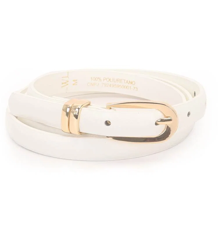 Cinto Feminino Fivela Arredondada E Passantes Personalizados 1.5cm