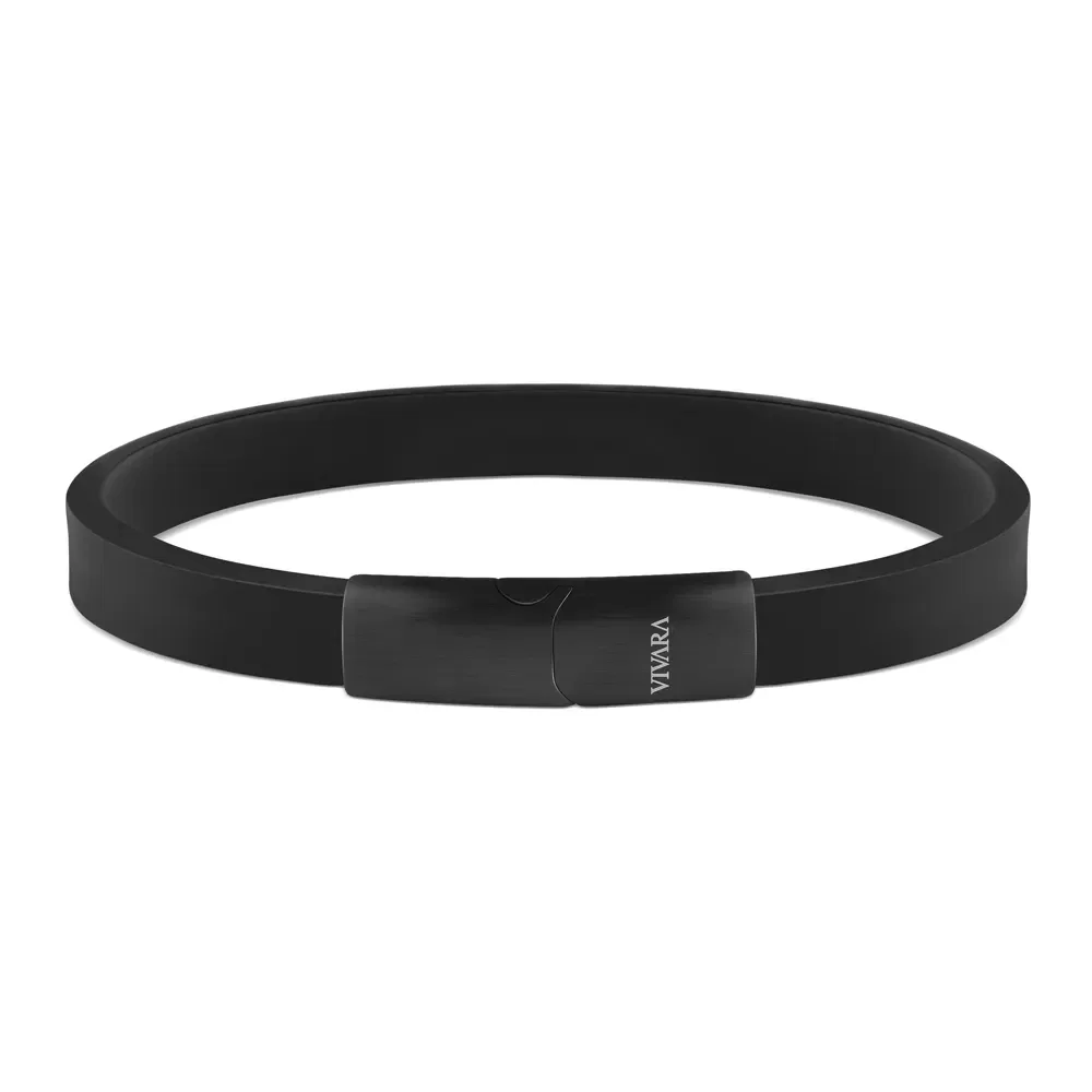 Pulseira em Borracha e Aço