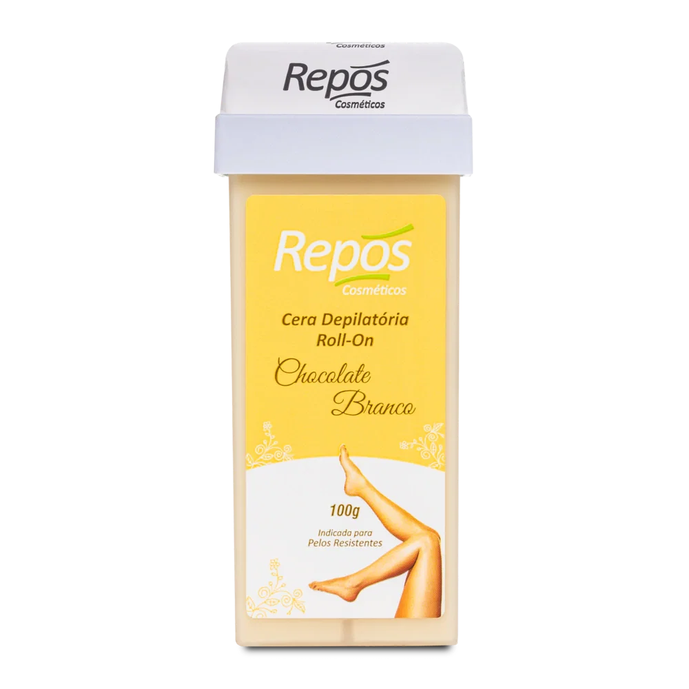 Cera Depilatória Repos Roll-On Chocolate Branco 100g
