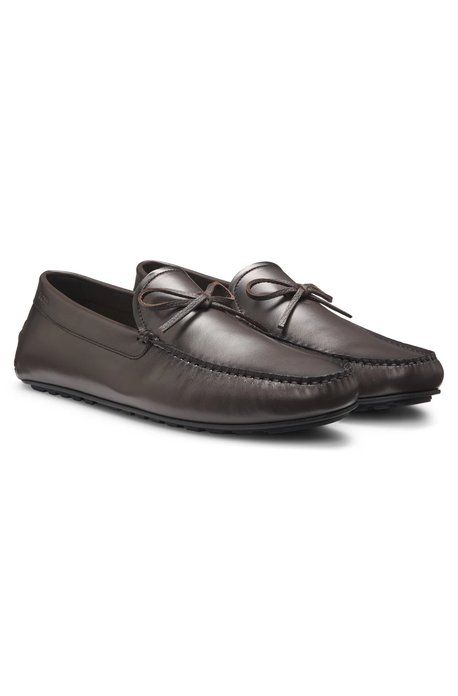 Mocassins Em Couro Com Acabamento Em Laço