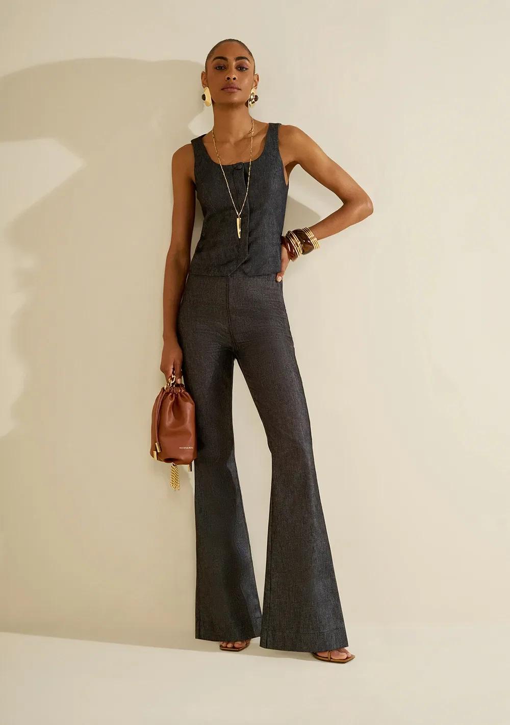 Top Colete Cerra Azul