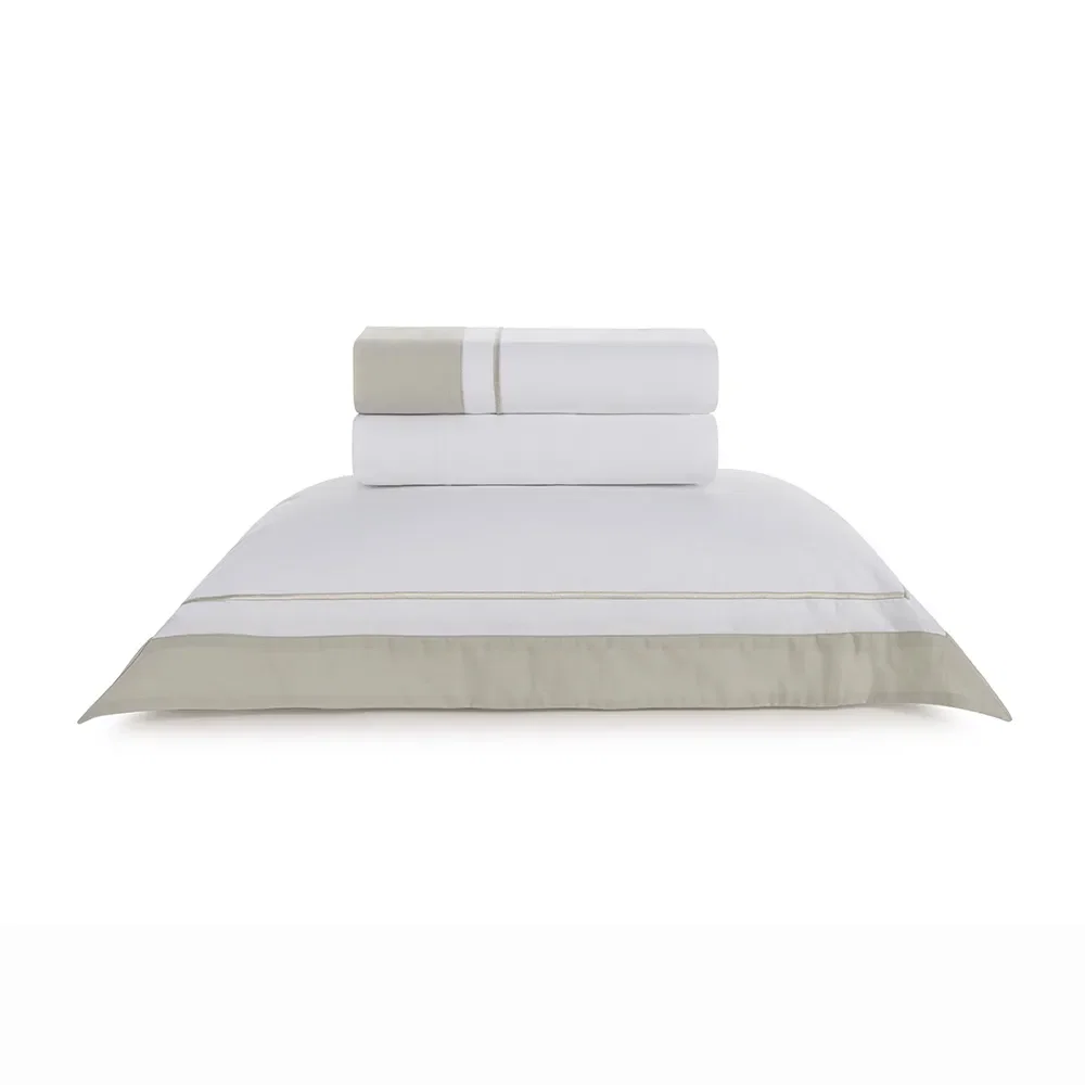 Jogo de Cama 200 Fios Fiesole Branco / Grigio