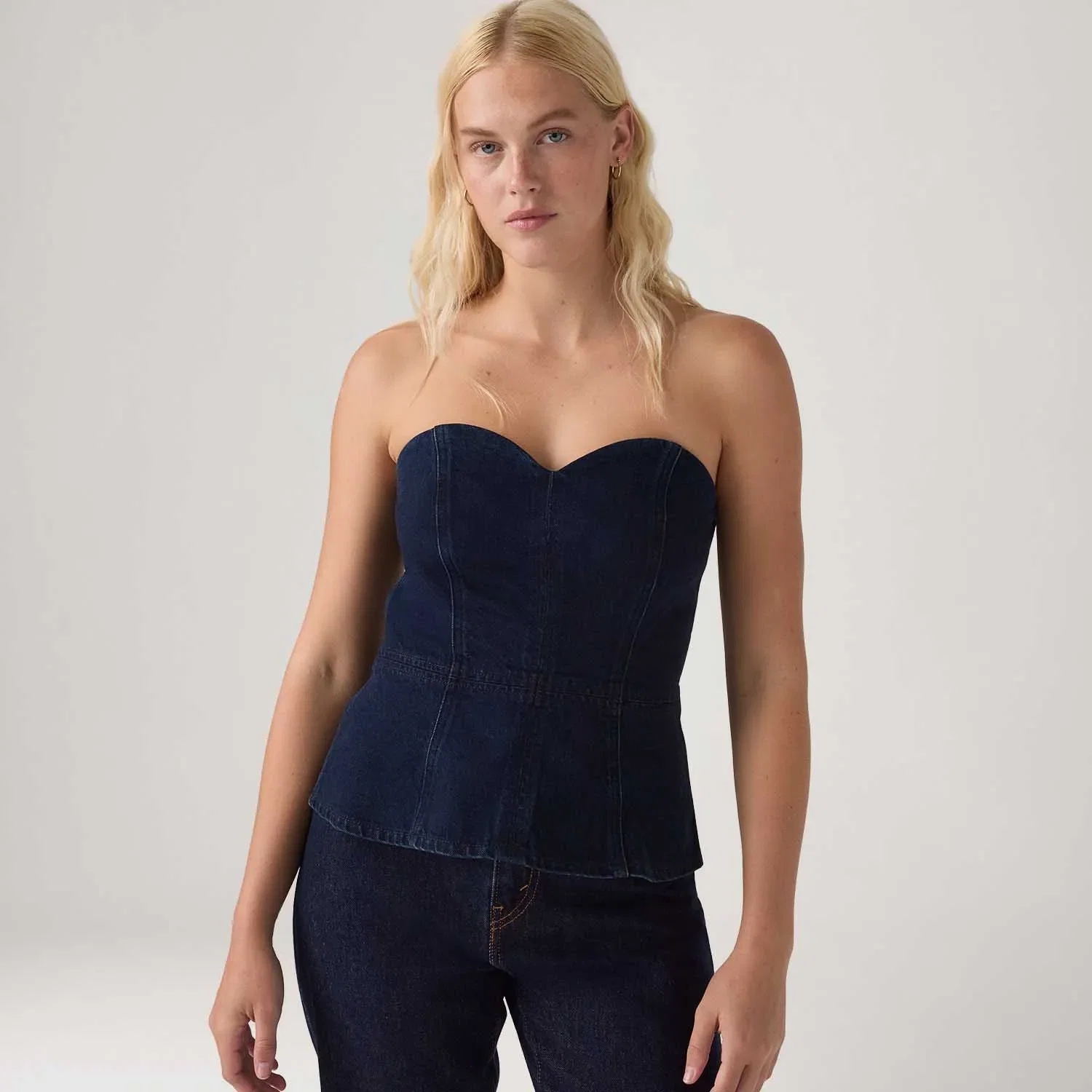 Top Jeans Levi's® Bustier Sweetheart Lavagem Escura