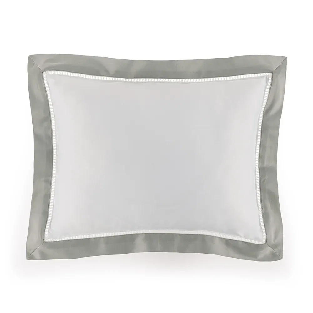 Almofada 600 fios Cetim Pariolli Branco / Platino