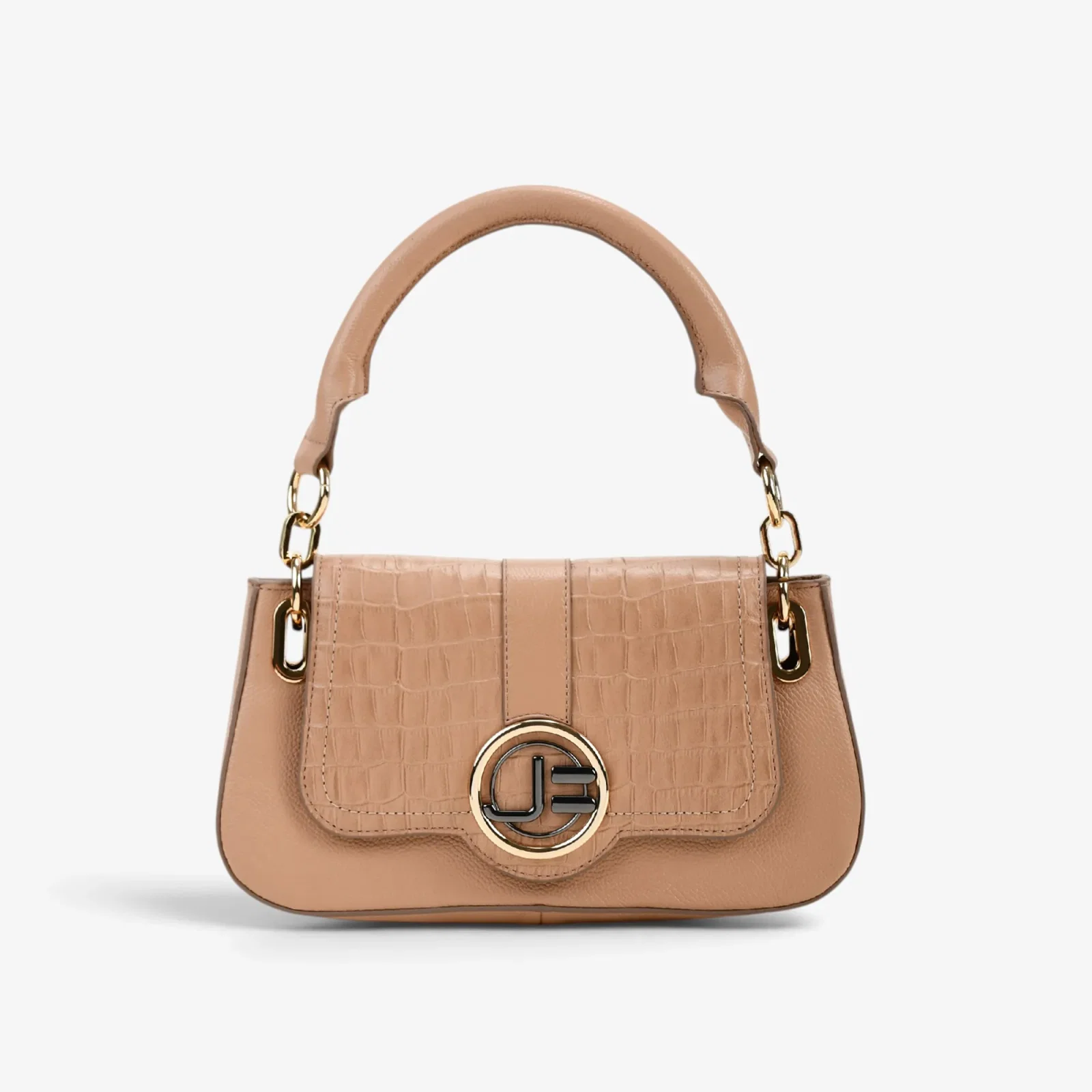 Bolsa Baguete Nude Blush Couro
