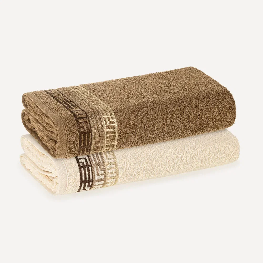 Kit 2 Toalhas de Rosto de Algodão Bosco Vanilla / Olho de Tigre — imagem 1