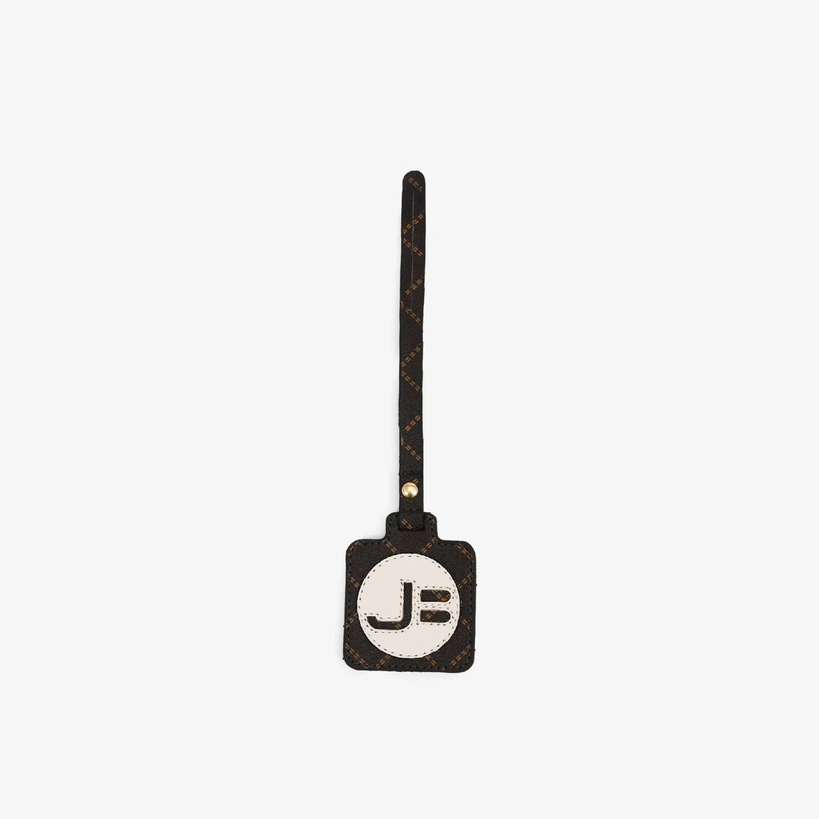 Bag Charm Tag Monograma Jb Marrom Off White